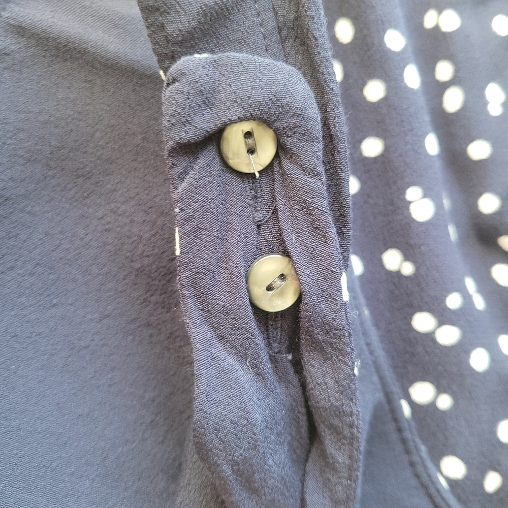 Anthropologie HD in Paris Tallulah Polka Dot Wide Leg Jumpsuit Navy Size 12P - Picture 12 of 12